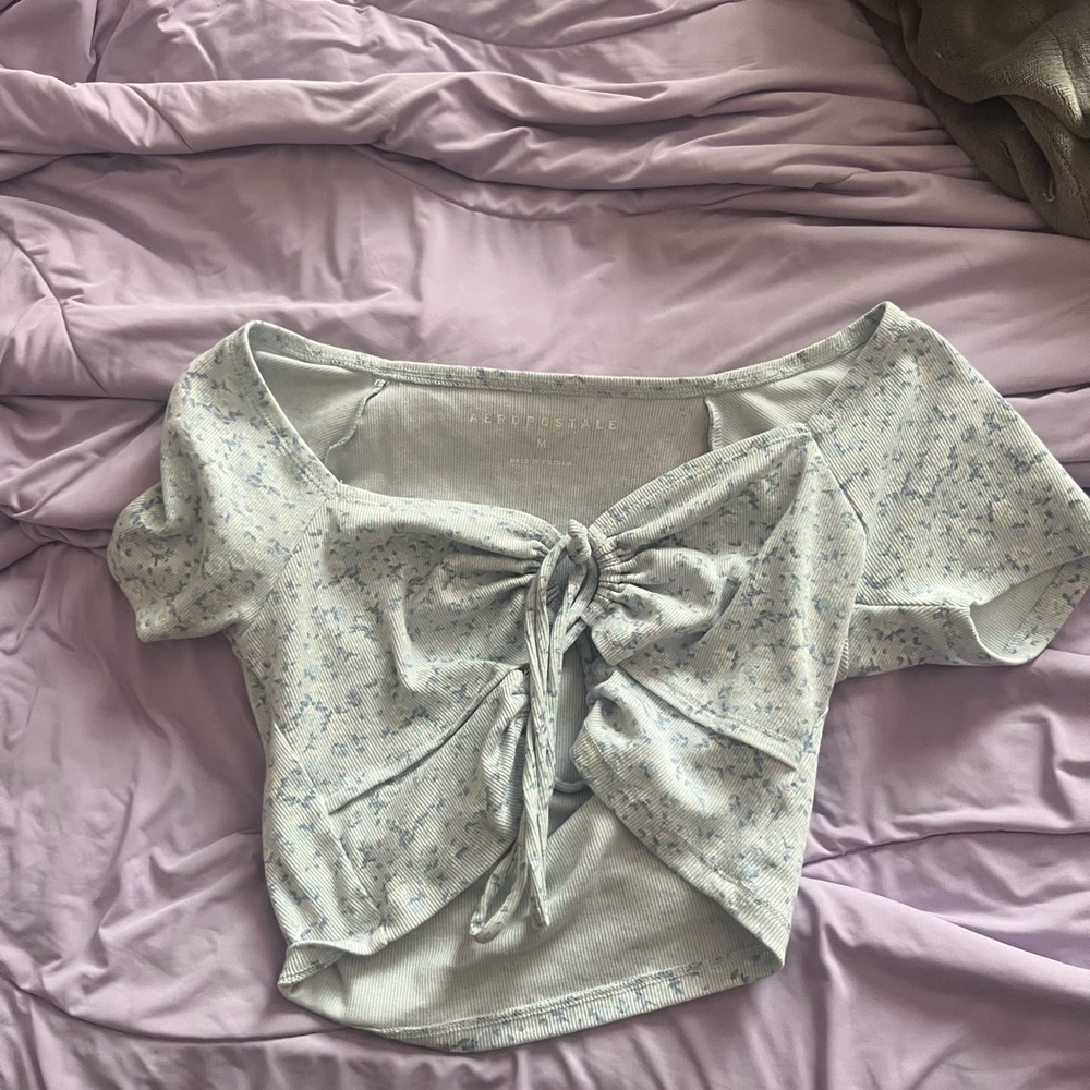 Aeropostale Women's Floral Top - Blue